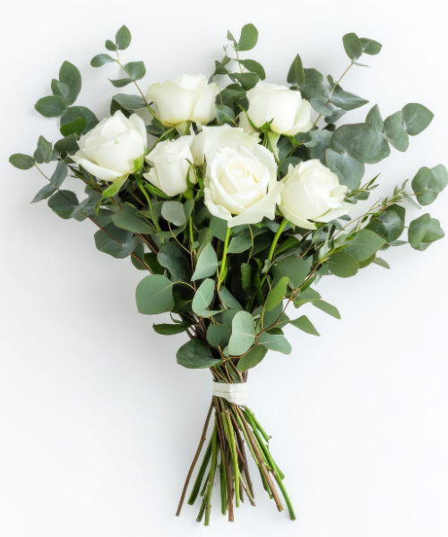 Graveside Visit by Celebrant - White Roses